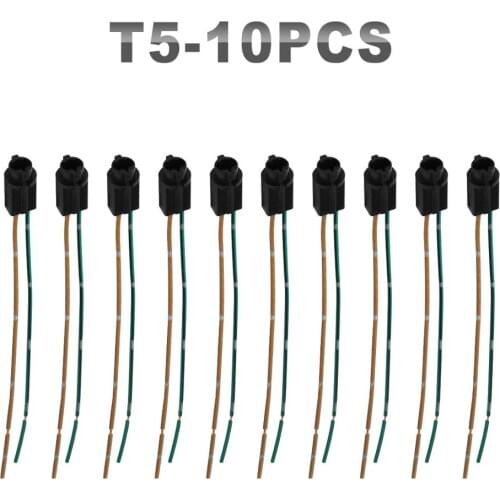 JGAUT 10 Pieces T5 1156 7440 3156 1157 7443 3157 Car Headlight Bulb Connector Extension Head Lamp Bulb Wiring Harness Socket