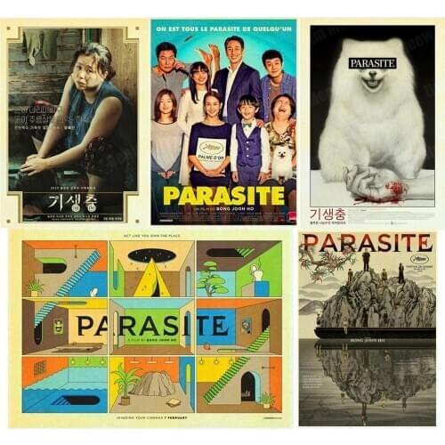 Korea Movie Poster Retro Metal Sign Home Bar Pub Bedroom Decor Black Comedy Wall Sticker Golden Palm Award Tin Plaque ZSS30