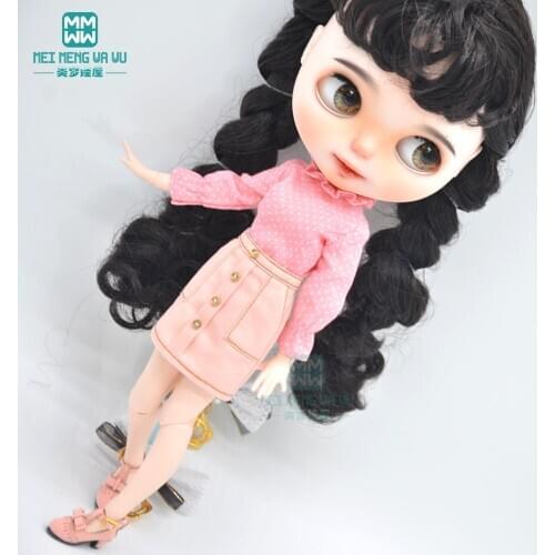 2020 new Blyth doll Clothes fashion turtleneck shirt, mini skirt for Blyth doll ClotAzone OB23 OB24 1/6 doll accessories