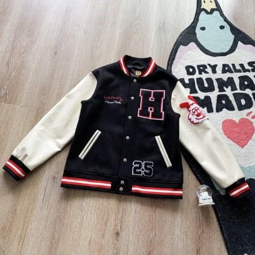 Human Made Verdy Girls Don't Cry H 25 Dog mens and womens Red Heart autumn and winter new American retro Baseball Jacket