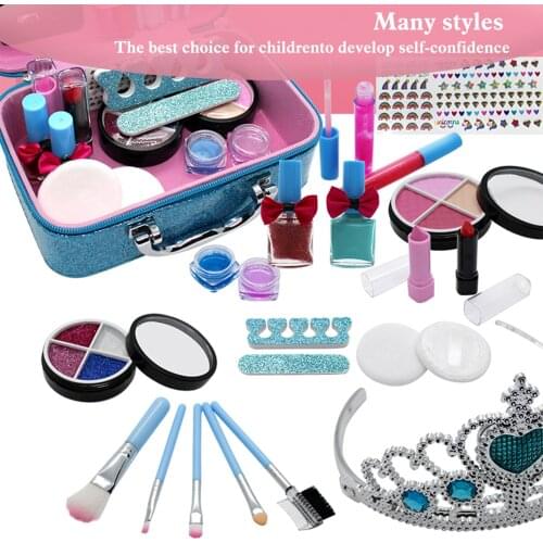 Girls Makeup Kit for Kids Washable Fashion Makeup Set Girls Pretend Play Cosmetics Set Safe Non-Toxic for Kids Christmas Party