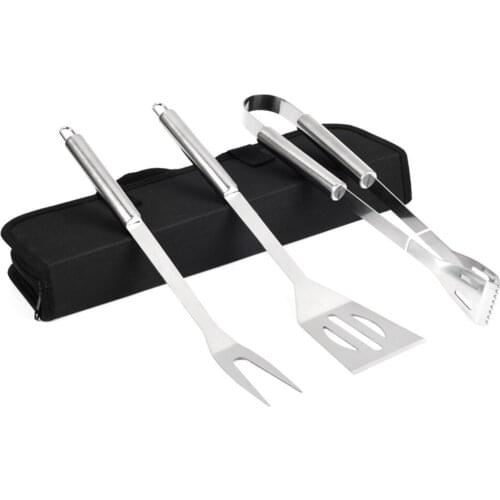 Grilling Tools Set with Storage Bag Stainless Steel Grill Spatula Fork Tong Barbecue Accessories Kit for Home BBQ