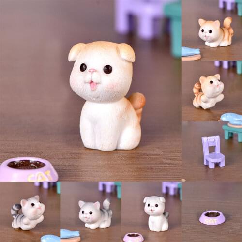Naughty Cat Miniature Figurine Childrens Toy Mini Kitten DIY Micro landscape Birthday Gift Home Decoration Crafts Ornament 1PC