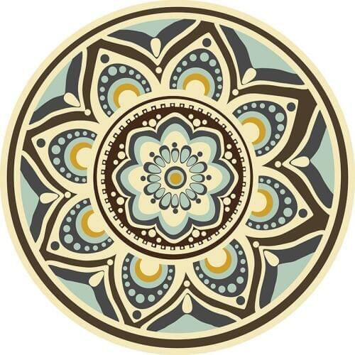 New Ethnic Persian Mandala Round Carpets Floor Mat Cloakroom Rugs And Carpets Yoga Mat Non-slip Round Carpet For Living Room