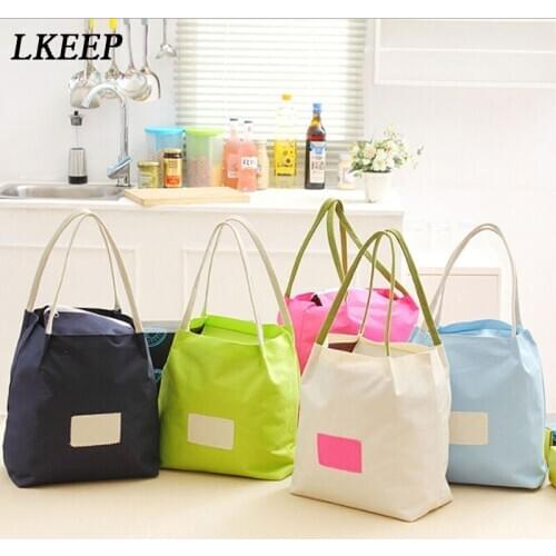 New Fresh Insulation Cold Bales Thermal Oxford Lunch Bag Waterproof Convenient Leisure Bag Cute Solid Color Tote 1PC