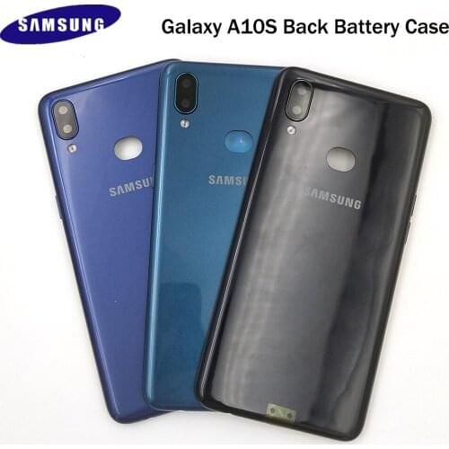 Original SAMSUNG Galaxy A10s A107F Plastic Back Battery Cover Rear Door Housing Case Panel Replacement Phone Case & Camera Lens