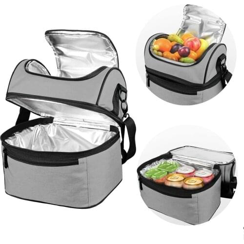 Picnic Bagpack Lunch Box with 2 Compartments Insulated Thermal Bag Cooler Baby Bottle Milk Food Drink Storage Outdoor Fresh