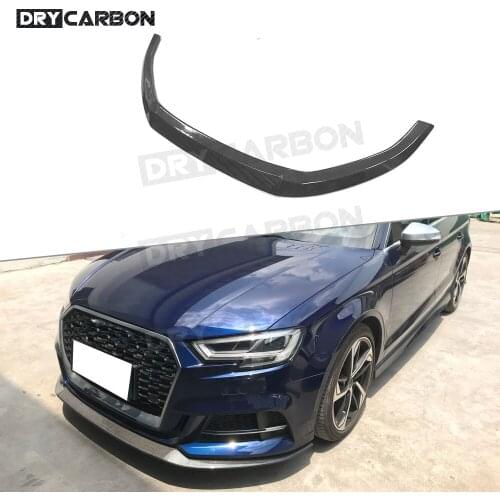Front Lip Spoiler For Audi A3 Sline S3 Sedan 4 door Not A3 Standard 2017 2018 Carbon Fiber / FRP Head Bumper Chin Shovel Guard