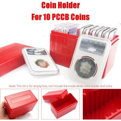 10Coin Slabs Capacity Holder Slab Storage Box Case Plastic Fit For PCGS NGC