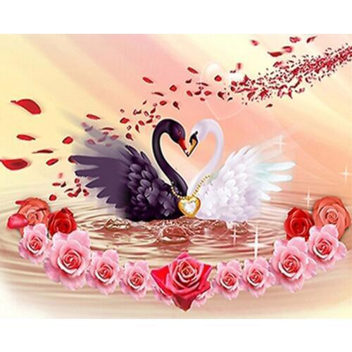 Full Square&Round Creative Diamond Embroidery Rose Swan 5D Diy Diamond Painting Cross Stitch Diamond Mosaic Needlework Decor