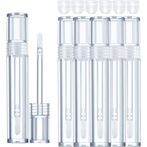 50pcs Empty 5ml Lip Gloss Tube Clear Lip Balm Bottles Refillable Eyelash Growth Liquid Cosmetic Container Lipstick Container