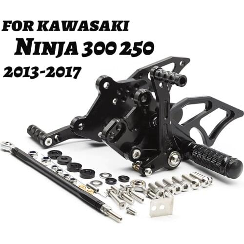 CNC Adjustable Rearset For Kawasaki Ninja 300 250 Aluminum Motorcycle Foot Pegs Rest Set Footpegs Footrest Ninja250 Ninja300