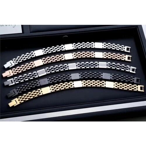 Women Stainless Steel Watch band Strap Bracelet Watchband Wristband Bracelets Hip hop Wrist Strap Link width 14mm