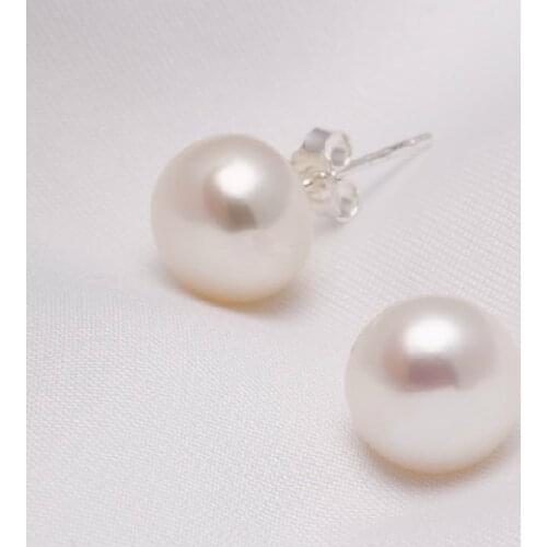 9-10mm Size Natural Pearl Earrings Cultured Wedding Bridal Earrings Fresh Water Fashion Jewelry for Charm Women Girl
