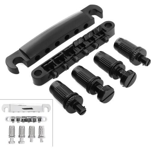 Zinc Alloy Electric Guitar Roller Saddles Tune-O-Matic Bridge Tailpiece for LP Guitar Replacement