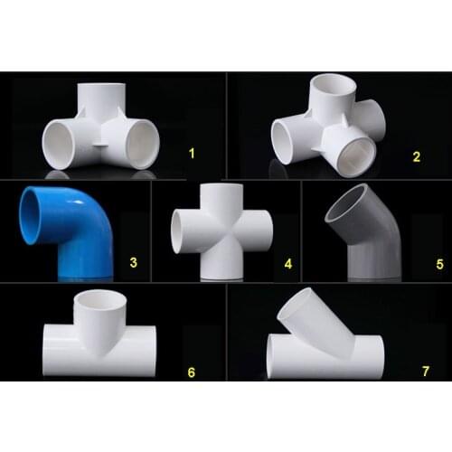 Gogo PVC pipe joints tee fitting 3 way 4 way 45 degree 90 degree right angle elbow water pipe
