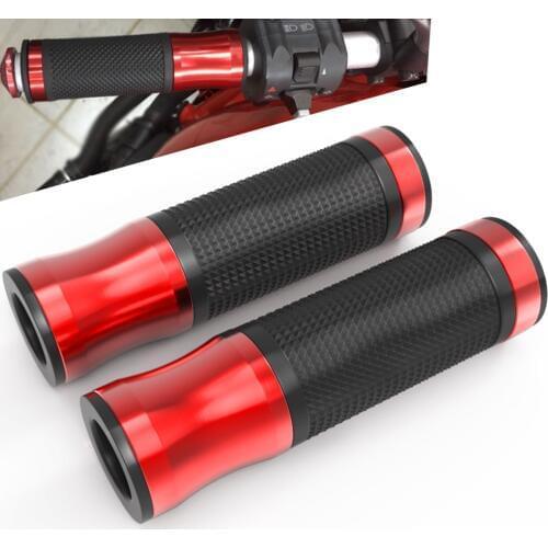1 Pair 7/8" 22mm Universal CNC Aluminum+Rubber Motorcycle Handle Grips Red Blue Gold for YAMAHA TMAX 530 2012-2016 500 2008-2011