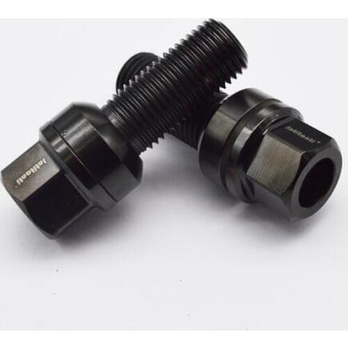 High performance black color Gr.5 titanium lug bolts M14*1.5*28mm with removable ball seat