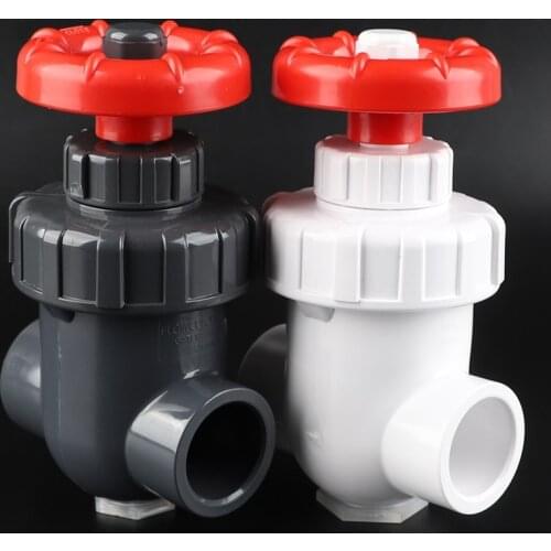1pc 20~63mm Hi-Quality UPVC Gate Valve Aquarium Irrigation Precise Flow Control Valve Steepless Handwheel Switch Plastic Valve