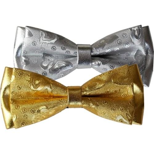 High-end Gold Bow Tie for Wedding Business Banquet Suit Shirt Accessories Fashion Groom Bowtie Mens Jewelry Gifts