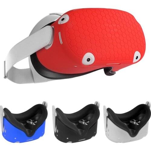 VR Headset Protective Cover Skin Case Soft Silicone Dustproof Easy Install Sleeve Solid Gaming Accessories For Oculus Quest 2
