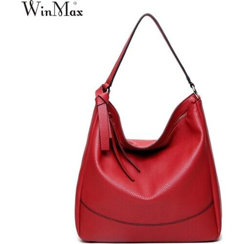 Winmax Women PU Hobo Bag Fashion shoulder bag High Quality Handbag Casual Large half moon Tote bag Female Vintage crossbody bag