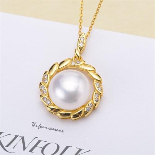 Factory Wholesale Real Solid S925 Sterling Silver Accessories DIY Jewelry Making Pearl Pendant For Women Charm Gift