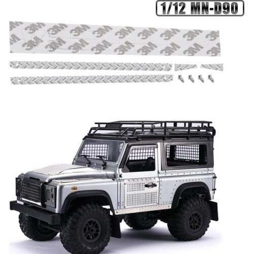 1/12 MN-D90 Defender modified parts car Metal side skid plate Side skirt decorative strip Toy car parts