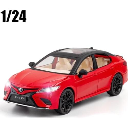 New 1/24 Toyota Eighth Generation Camry Metal Die Cast Toy Car Alloy Pull Back Sound Light Model Vehicle For Kids Toys Collecti