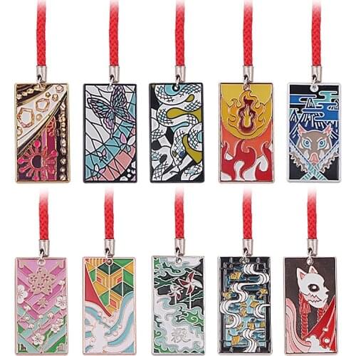 1PCS Anime Demon Slayer Kimetsu No Yaiba Keychain Kamado Tanjirou Kamado-Nezuko Tomioka Giyuu Metal Pendants Key Chain Rings