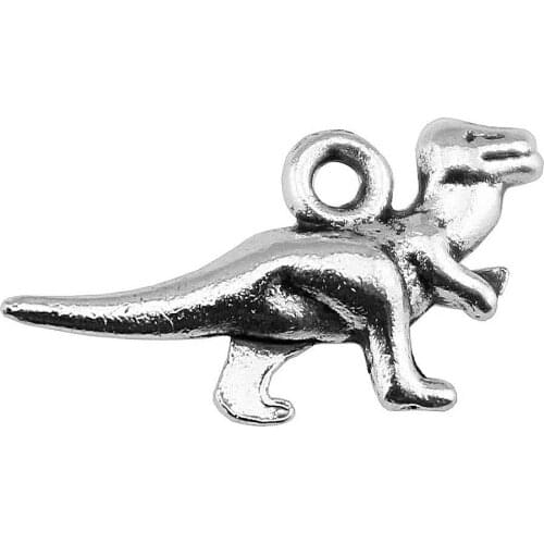 10pcs 20x12mm Antique Silver Color Antique Bronze Dinosaur Charms Dino Charms Small Dinosaur Charms