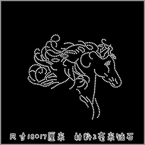 2pc/lot Running Horse hot fix rhinestone motif designs iron on crystal transfers design applique patches for T- shirt dress bag