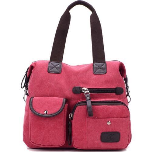 2021 Canvas Shoulder Bag Large Capacity Casual Travel Bag for Women Crossbody Handbag Girls Messenger Bags