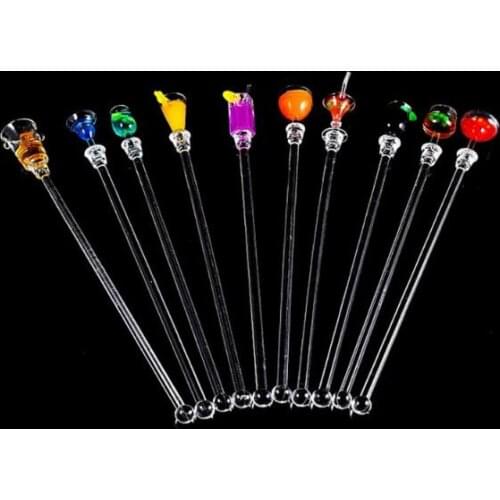 23 cm Cute Cocktail Drink Mixer Bar Puddler Muddler Stirring Mixing sticks Ladle Stirrer Swizzle Sticks Cocktail Picks