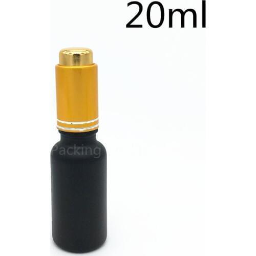 480pcs 20ml black frosted glass essential oil bottle with gold cap dropper glass perfume bottles