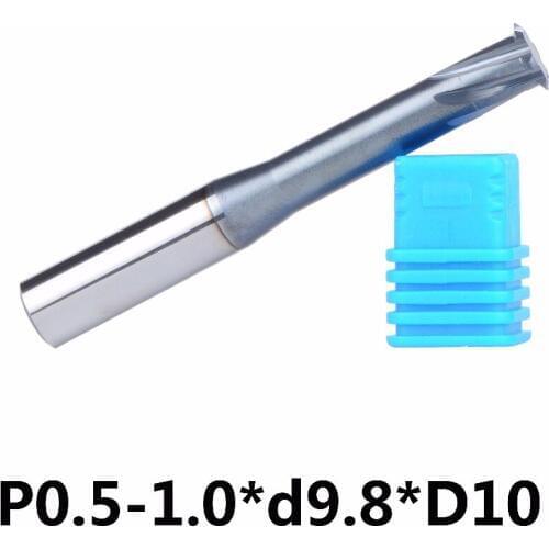 Free Shipping P0.5-1.0-d9.8-D10 alloy thread milling cutter 6-Flute alloy single blade cutting knife for metric P0.5-1.0mm pitch