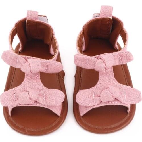 Baby Canvas Sandals Infant Baby Bowknot princess shoes solid Cotton Soft Sole Non-slip Shoes toddle kid baby shoes 0-18M