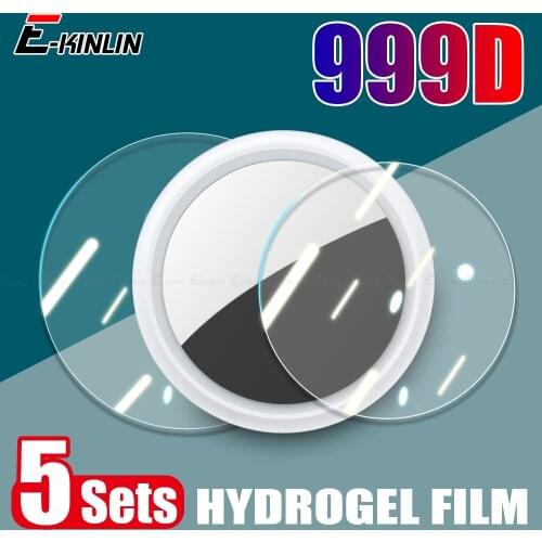 5Sets 99D Curved Full Cover Hydrogel Film For Apple Airtag Locator Tracker Soft Screen Protector Protective Film Not Glass