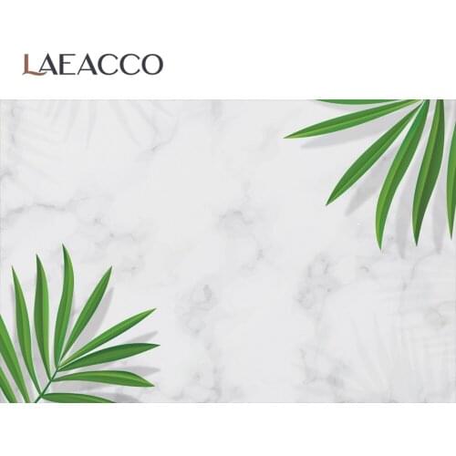 Laeacco Marble Texture Green Leaves Wall Home Decor Baby Photozone Photographic Background Photo Backdrop For Photo Studio