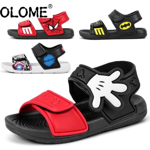 Summer Shoes for Kids Sandals for Kid Girls Comic Beach Children Sandal OLOME Hook Loop Toddler Shoes Fashion Teenage Sandals