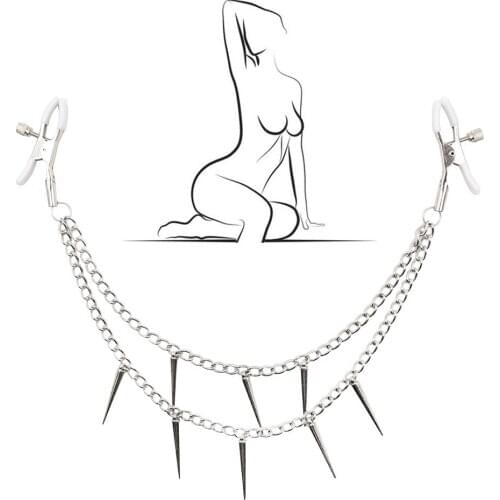 Metal Chain With Nipples Clamps Breast Clips For Women Couples Bdsm Sex Bondage Clitoral Clip Stimulation Massage Adult Sex Toys