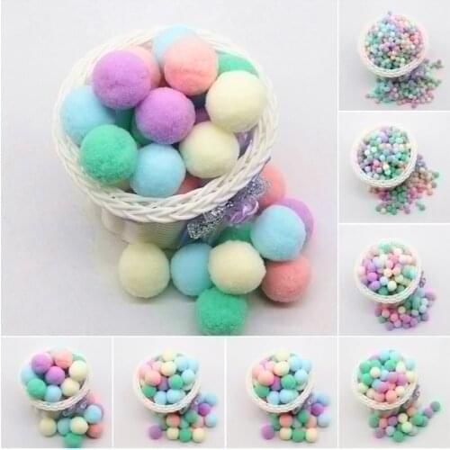 Mini Fluffy Pompom Mixed Color Soft Pom Pom Plush Balls 8 10 15 20 25 30mm Pompon for Wedding Home Decoration DIY Toys Craft 20g