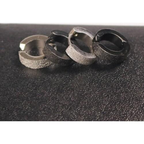 BEAUCHAMP 1 pair Stud Earrings Men Women Fashion Styles Rhodium Rock Punk Gothic Stainless Steel Taper Hoop Trendy Dull Polish