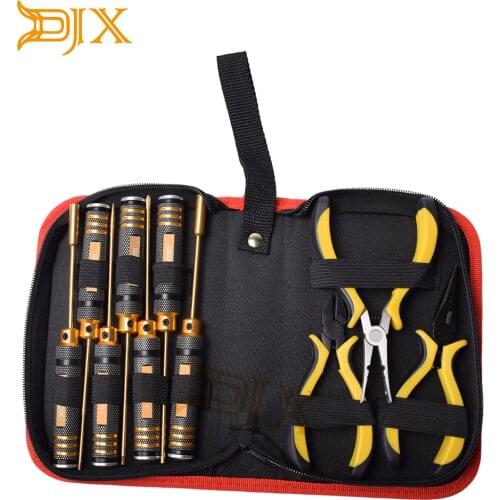 DJX 10 in 1 Set Combination Repairing Tools Kit Hex Screwdriver Cutter Pliers For RC Models