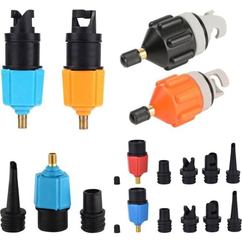 Inflatable Rowing Rubber Boat Air Valve Adapter Paddle Board Canoe Kayak Air Valve Pump Compressor Converter 4 Nozzle