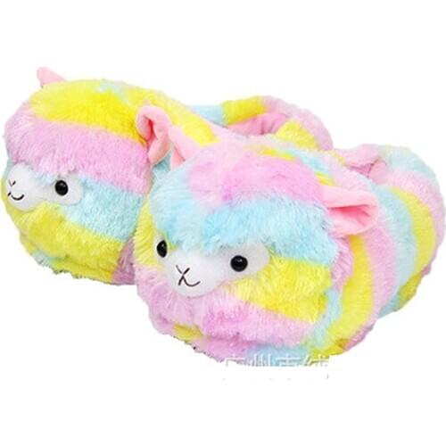 New Winter Home Cotton Slippers Womens Warm Comfort Plush Slides Soft Light Soled Cartoon Indoor Female Sandals