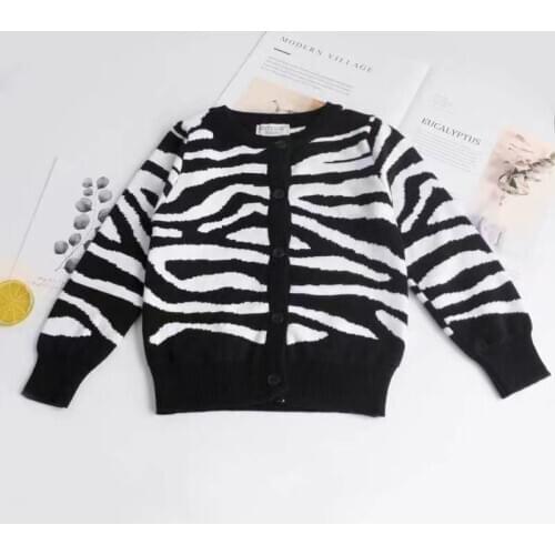 2021 Winter New Childrens Sweaters Childrens Knit Sweater Jacket Girls Cow Pattern Baby Cardigan Sweater Coat Boys Cardigan