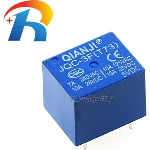 5PCS 100% new original JQC-3F(T73) T73 DIP-5 JQC-3F(T73)-5VDC 12VDC 24VDC 7A 240VAC 10A 125VAC/28VDC Power Relay JQC-3F