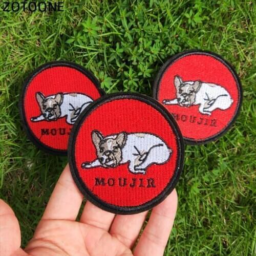 Cute Dog Embroidered Iron On Patch For Clothing DIY Creative Badges Hot Transfer Stickers Sew Clothes Denim Jacket Appliques F