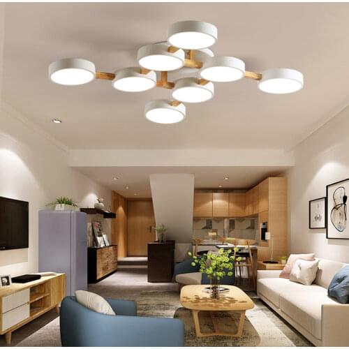 Modern LED ceiling lamp living room chandelier bedroom ceiling light wooden LED chandelier factory direct lighting
